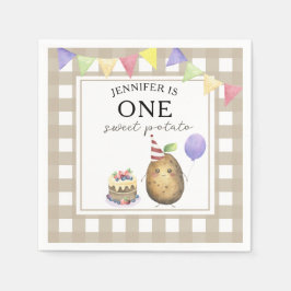 Wasserfarbe Kartoffel 1. Geburtstag Serviette