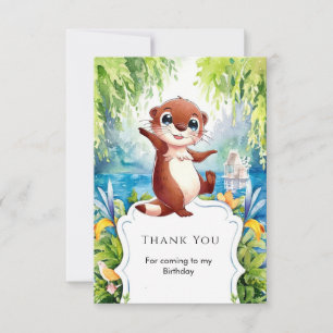 Wasserfarbe Kinder Otter Geburtstag Dankeskarte