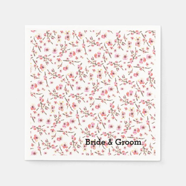 Wasserfarbe Kirsche Blossom Serviette (Vorderseite)