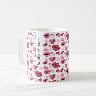 Wasserfarbe Kisses und Herz Kaffeetasse