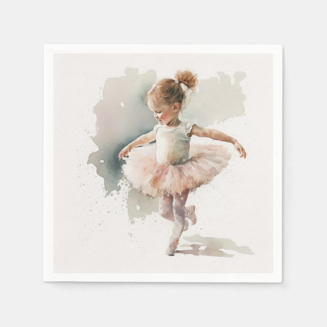 Wasserfarbe Kleine Ballerina Napkins Serviette (Vorderseite)