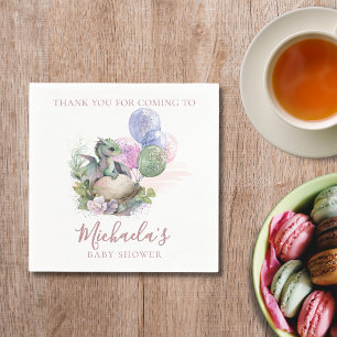 Wasserfarbe Kleine Dragon Babydusche Danke Serviette