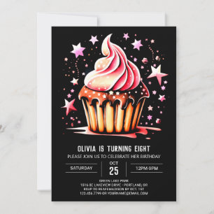 Wasserfarbe Kleine Muffin Delight Girl Einladung