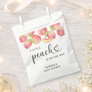 Wasserfarbe Kleine Pfirsich ist auf dem Weg Babydu Geschenktütchen