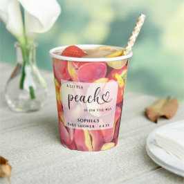 Wasserfarbe Kleine Pfirsich ist auf dem Weg Babydu Pappbecher