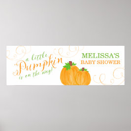 Wasserfarbe Kleine Pumpkin Fall Babydusche Poster