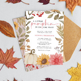 Wasserfarbe Kleine Pumpkin Fall Herbst Babydusche Einladung