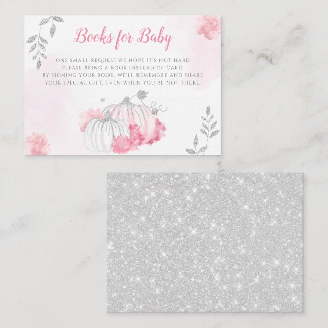 Wasserfarbe kleine Pumpkin Rose Gold Bücher für Ba Begleitkarte (Vorne/Hinten)