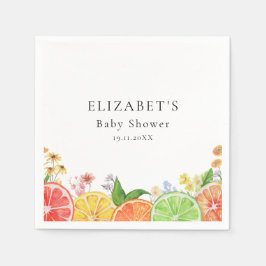 Wasserfarbe Kleine Süsse Citrus Babydusche Serviette