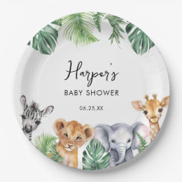 Wasserfarbe Kleine Wild One Safari Babydusche Pappteller
