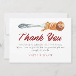 Wasserfarbe Kleiner Meatball Italienisch Dankeskarte