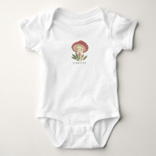 Wasserfarbe Kleiner Pilzname Baby Bodysuit Strampler