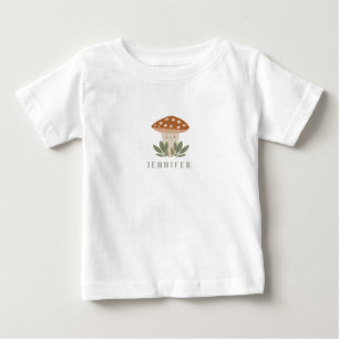 Wasserfarbe Kleiner Pilzname Baby Bodysuit T-shirt