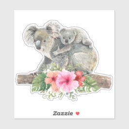 Wasserfarbe Koala Bears Niedliche Mama & Baby Aufkleber
