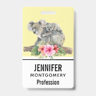 Wasserfarbe Koala Bears Niedliche Mama & Baby Ausweis