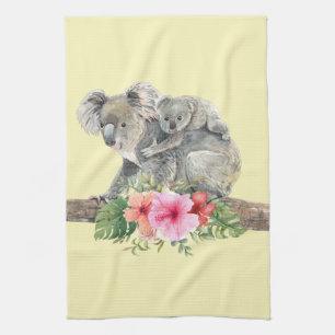 Wasserfarbe Koala Bears Niedliche Mama & Baby Geschirrtuch