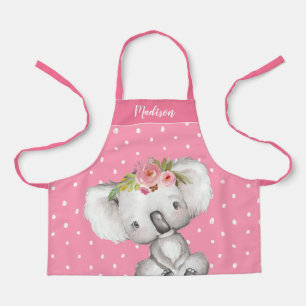 Wasserfarbe Koala Rosa Personalisierte Kids Schürze