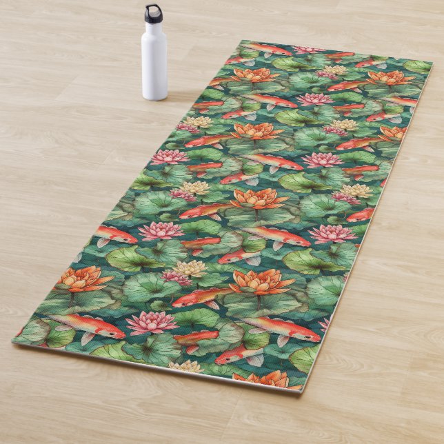 Wasserfarbe Koi und Lilien Yoga Mat Yogamatte (Beispiel)