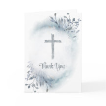 Wasserfarbe Kreuz und Blattwerk Danke Karte