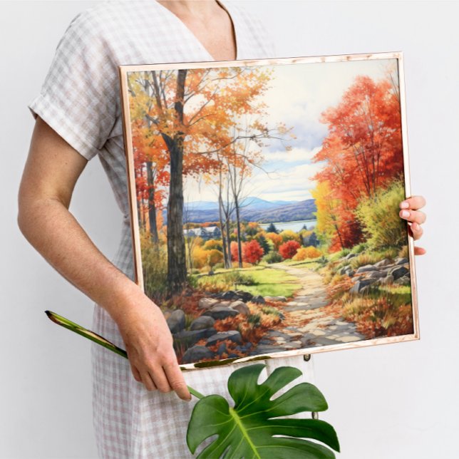 Wasserfarbe Kunst Herbst Wald in Vermont Poster (Von Creator hochgeladen)