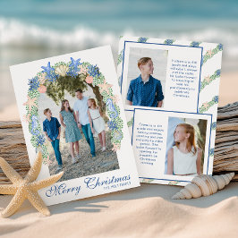 Wasserfarbe Küste Weihnachtsgarten Foto Feiertagskarte