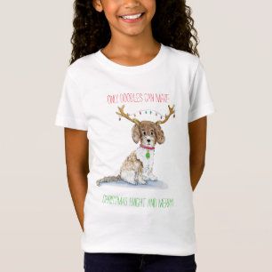 Wasserfarbe Labradoodle Weihnachtsbeleuchtung Antl T-Shirt