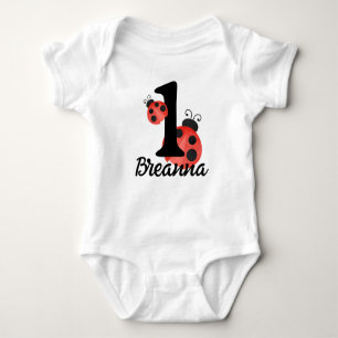 Wasserfarbe Ladybug Erstgeburtstag Party Bodysuit Baby Strampler
