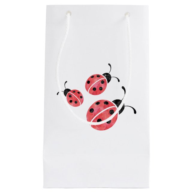 Wasserfarbe Ladybug Geschenktasche Kleine Geschenktüte (Vorderseite)