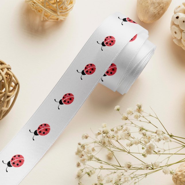 Wasserfarbe Ladybug Grosgrain Ribbon Ripsband (Von Creator hochgeladen)