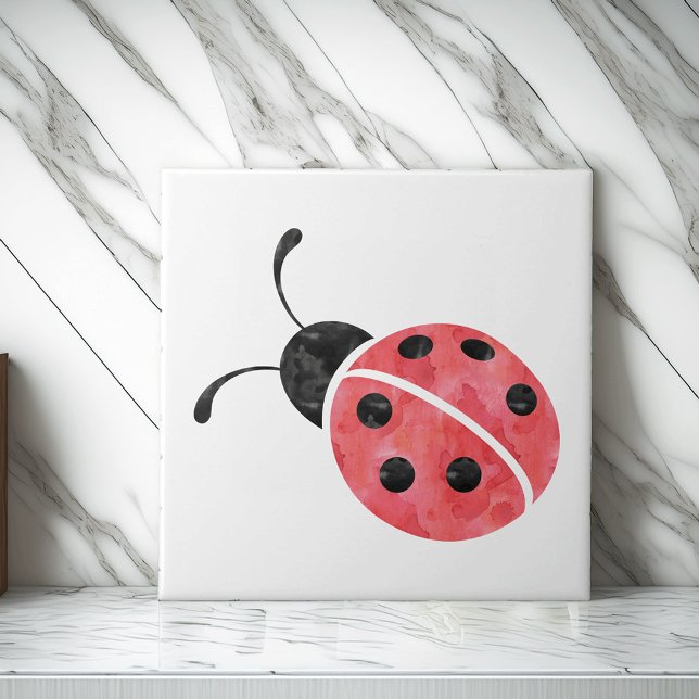 Wasserfarbe Ladybug Keramik Tile Fliese (Von Creator hochgeladen)