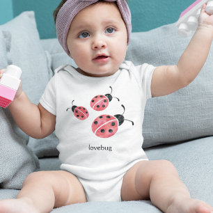 Wasserfarbe Ladybug Lovebug Baby Bodysuit Strampler