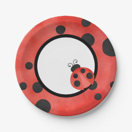 Wasserfarbe Ladybug-Party Pappteller