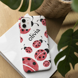 Wasserfarbe Ladybug Personalisiert iPhone Case
