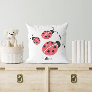 Wasserfarbe Ladybug Personalisierte Keuchkissen Kissen