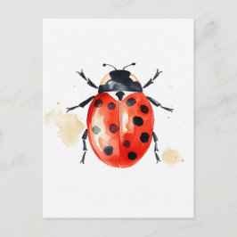 Wasserfarbe Ladybug Postkarte