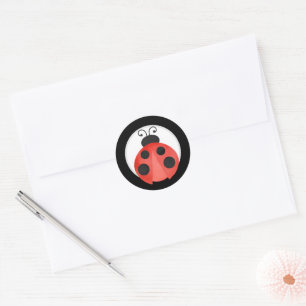 Wasserfarbe Ladybug Rundkleber Runder Aufkleber