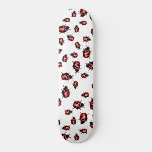 Wasserfarbe Ladybugs-Muster Skateboard