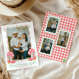 Wasserfarbe Land Weihnachten Cowboy Boots Foto