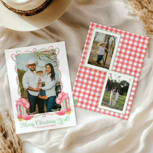 Wasserfarbe Land Weihnachten Cowboy Boots Foto