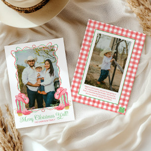 Wasserfarbe Land Weihnachten Cowboy Boots Foto