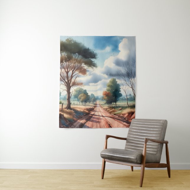 Wasserfarbe Landschaft Wandteppich (Beispiel)