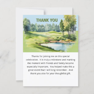 Wasserfarbe Landschaftlich Golf Thema Erwachsene G Dankeskarte