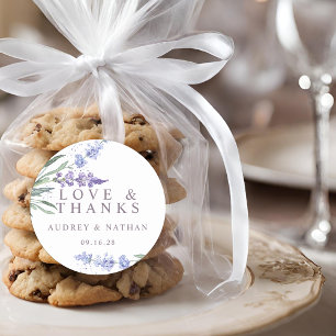 Wasserfarbe Lavender Blumenzwiese Vielen Dank Runder Aufkleber