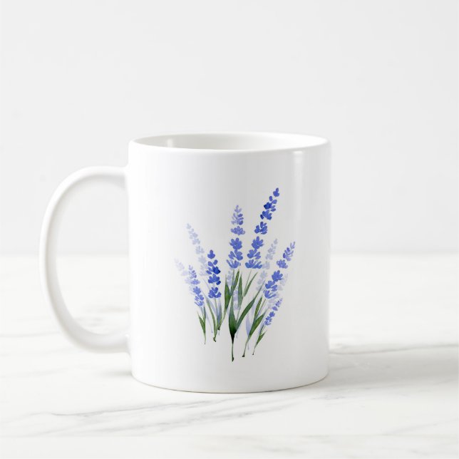 Wasserfarbe Lavender Bouquet Kaffeetasse (Links)