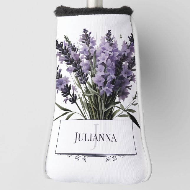 Wasserfarbe Lavender Bouquet Personalisiert Golf Headcover (Rotieren 90)