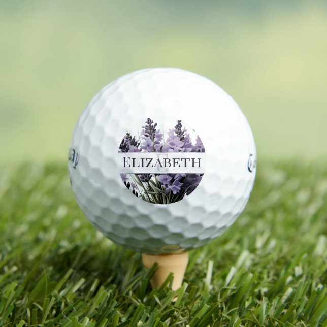 Wasserfarbe Lavender Bouquet Personalisiert Golfball (Insitu T-Shirt)