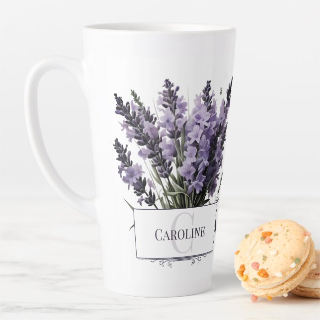 Wasserfarbe Lavender Bouquet Personalisiert Milchtasse (Beispiel)