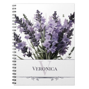 Wasserfarbe Lavender Bouquet Personalisiert Notizblock