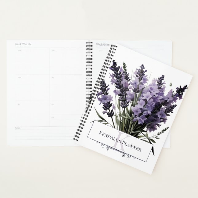 Wasserfarbe Lavender Bouquet Personalisiert Planer (Anzeige)