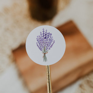 Wasserfarbe Lavender Bouquet Runder Aufkleber